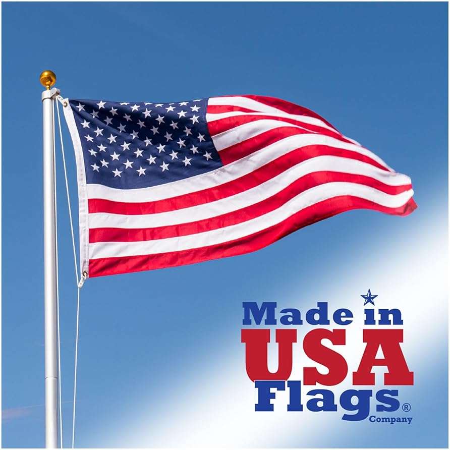 American 5x8 Flag - Heavy Duty USA Flag - Premium PolyMax Polyester, Sewn Stripes, & Embroidered Stars - All Weather American Flags for Outside - FMAA Certified US Made - Image 1