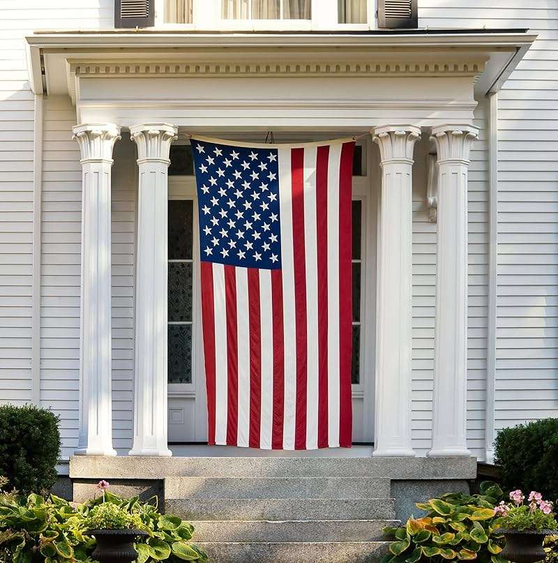 American 5x8 Flag - Heavy Duty USA Flag - Premium PolyMax Polyester, Sewn Stripes, & Embroidered Stars - All Weather American Flags for Outside - FMAA Certified US Made - Image 2