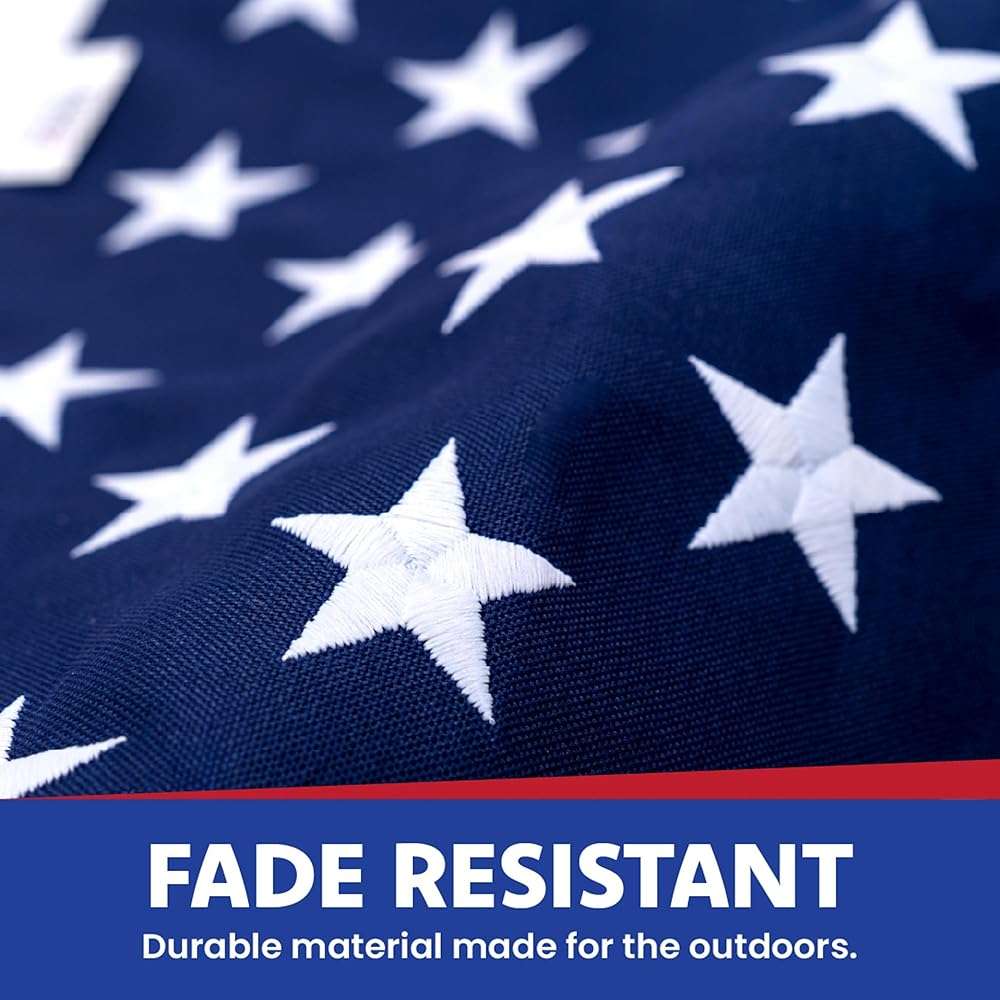 American 5x8 Flag - Heavy Duty USA Flag - Premium PolyMax Polyester, Sewn Stripes, & Embroidered Stars - All Weather American Flags for Outside - FMAA Certified US Made - Image 4