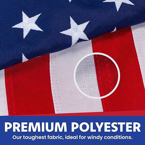 American 5x8 Flag - Heavy Duty USA Flag - Premium PolyMax Polyester, Sewn Stripes, & Embroidered Stars - All Weather American Flags for Outside - FMAA Certified US Made - Image 6