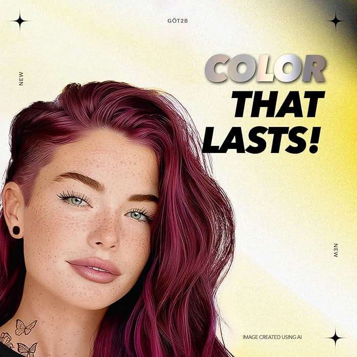 got2b Metallics Permanent Hair Dye, Dark Ruby M68, Hair Color for Women & Men, Formulated with Metallic-Shine Booster for Cool, Shimmering Tones, Lasts Up to 30 Washes, 1 Kit - Image 5