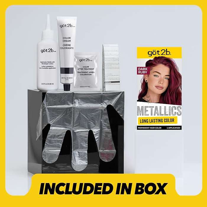 got2b Metallics Permanent Hair Dye, Dark Ruby M68, Hair Color for Women & Men, Formulated with Metallic-Shine Booster for Cool, Shimmering Tones, Lasts Up to 30 Washes, 1 Kit - Image 7
