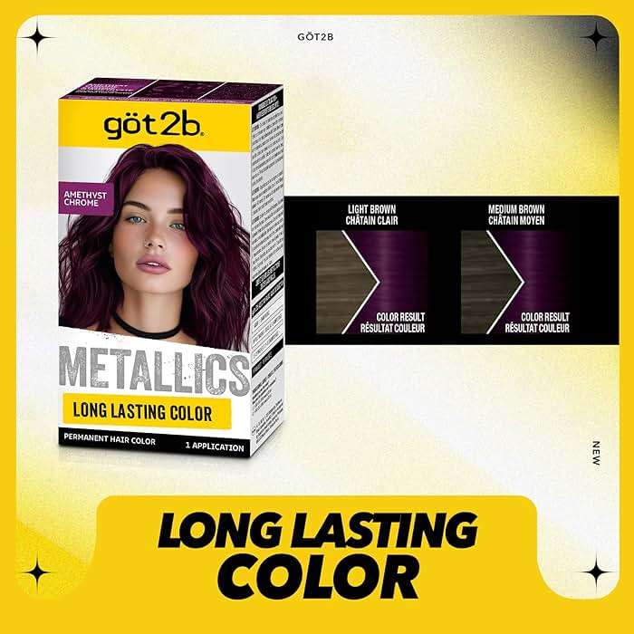 got2b Metallics Permanent Hair Dye, Amethyst Chrome M69, Hair Color for Women & Men, Formulated with Metallic-Shine Booster for Cool, Shimmering Tones, Lasts Up to 30 Washes, 1 Kit - Image 3