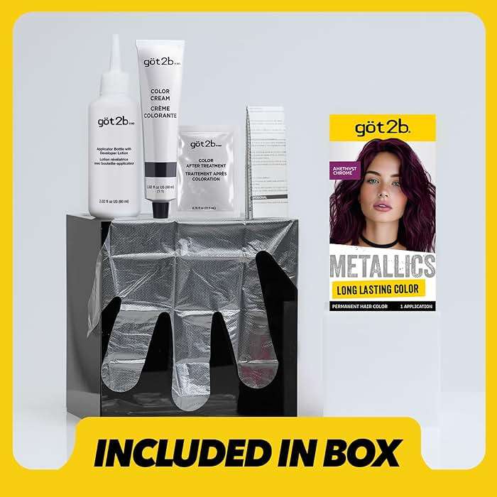 got2b Metallics Permanent Hair Dye, Amethyst Chrome M69, Hair Color for Women & Men, Formulated with Metallic-Shine Booster for Cool, Shimmering Tones, Lasts Up to 30 Washes, 1 Kit - Image 7