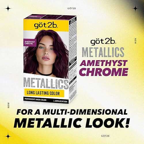 got2b Metallics Permanent Hair Dye, Amethyst Chrome M69, Hair Color for Women & Men, Formulated with Metallic-Shine Booster for Cool, Shimmering Tones, Lasts Up to 30 Washes, 1 Kit - Image 8