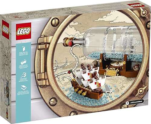 LEGO Ideas Ship in a Bottle 92177 Expert Building Kit, Snap Together Model Ship, Collectible Display Set and Toy for Adults (962 Pieces),Multicolor - Image 5