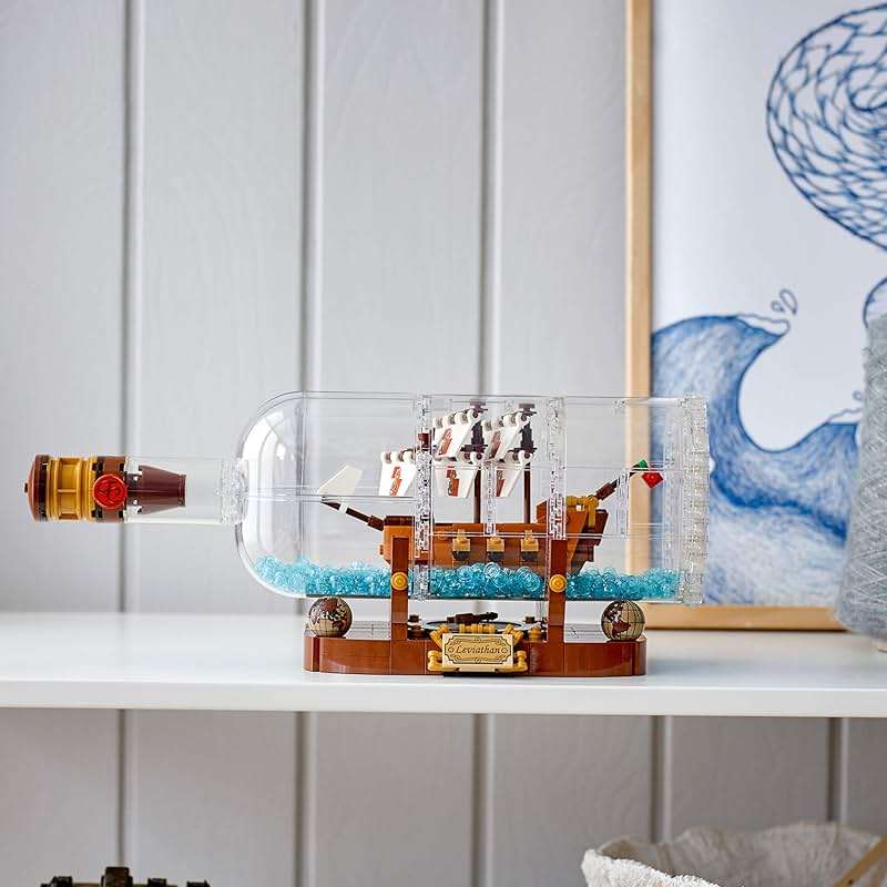 LEGO Ideas Ship in a Bottle 92177 Expert Building Kit, Snap Together Model Ship, Collectible Display Set and Toy for Adults (962 Pieces),Multicolor - Image 7