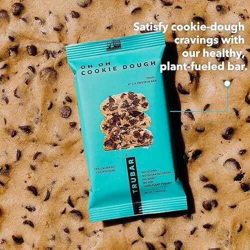 TRUBAR Vegan Protein Bar, Oh Oh Cookie Dough, Gluten Free, Plant Based Protein, Dairy Free, Non GMO, Soy Free, No Sugar Alcohols, 12G Protein, 13G Fiber, Healthy on the Go Snack Bars, 12 CT - Image 3