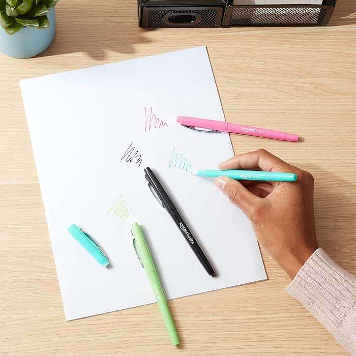 Amazon Basics Felt Tip Marker Pens, Assorted Colors, for Art Projects, Writing, Drawing, and Journaling, 12-Pack - Image 7