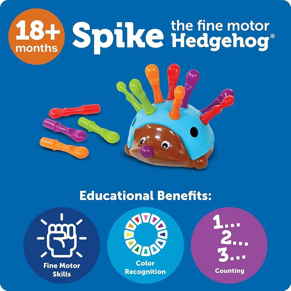 Learning Resources Spike The Fine Motor Hedgehog - Toddler Montessori Toys, Stacking Shape, Gifts For Boys And Girls, Sorting And Matching Skill Activities, Educational Games, Kindergarten - Image 8