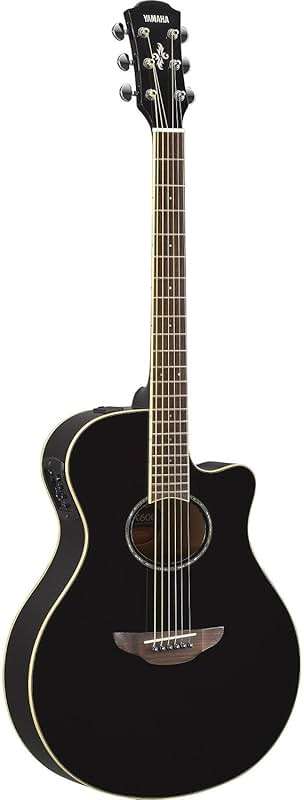 Yamaha APX600 BL Thin Body Acoustic-Electric Guitar, Black - Image 1