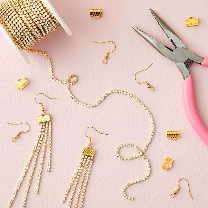 Juvale Gold Rhinestone Trim Chain - 11 yd x 2 mm Gold - DIY Crafts & Sewing - Appliques & Embellishments - Sew-On Rhinestones for Clothes - Image 2
