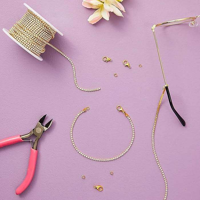 Juvale Gold Rhinestone Trim Chain - 11 yd x 2 mm Gold - DIY Crafts & Sewing - Appliques & Embellishments - Sew-On Rhinestones for Clothes - Image 5