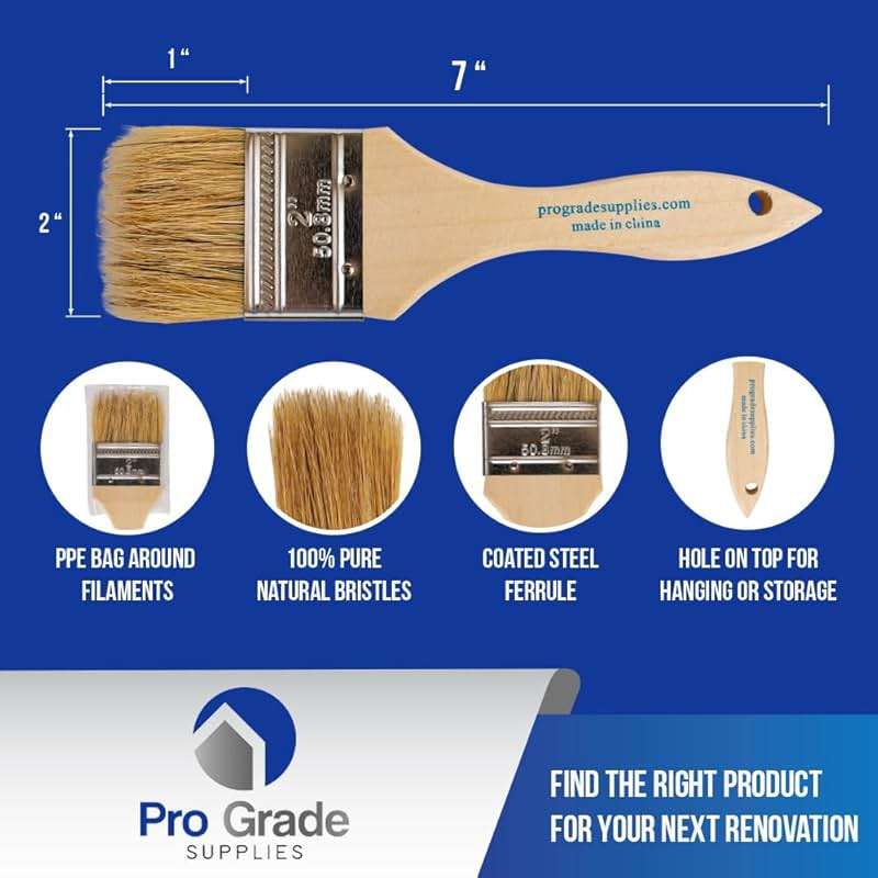 Pro Grade 2" Chip Brushes – Disposable Paint Brushes (36 Pack) Contractor Pack for Paint, Stain, Glue & Epoxy - Image 2