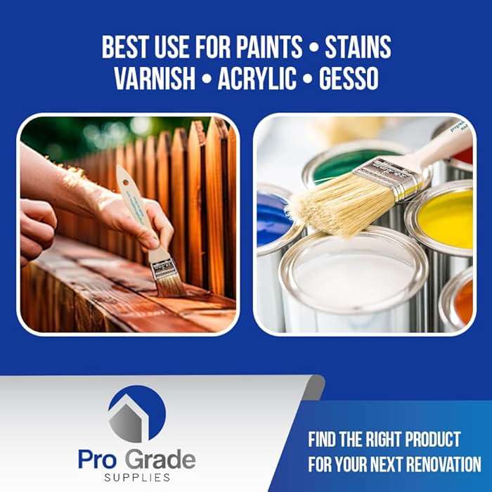 Pro Grade Chip Paint Brushes - 96-Pack - 1" Chip Brushes for Paints, Stains, Varnishes, Glues, & Gesso - Home Improvement - Interior & Exterior Use Light Brown - Image 4