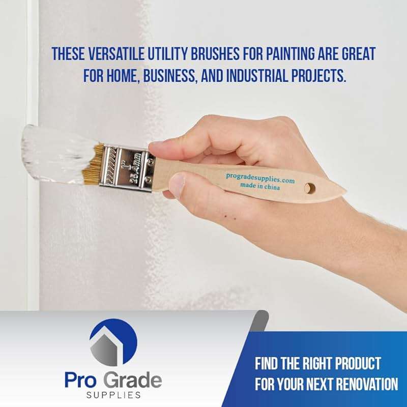 Pro Grade Chip Paint Brushes - 96-Pack - 1" Chip Brushes for Paints, Stains, Varnishes, Glues, & Gesso - Home Improvement - Interior & Exterior Use Light Brown - Image 6