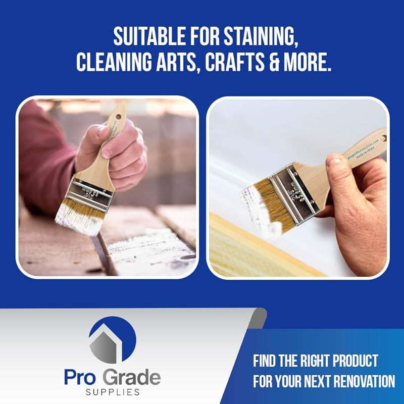 Pro Grade - Chip Paint Brushes - 96 Ea 3 Inch Chip Paint Brush Light Brown - Image 3