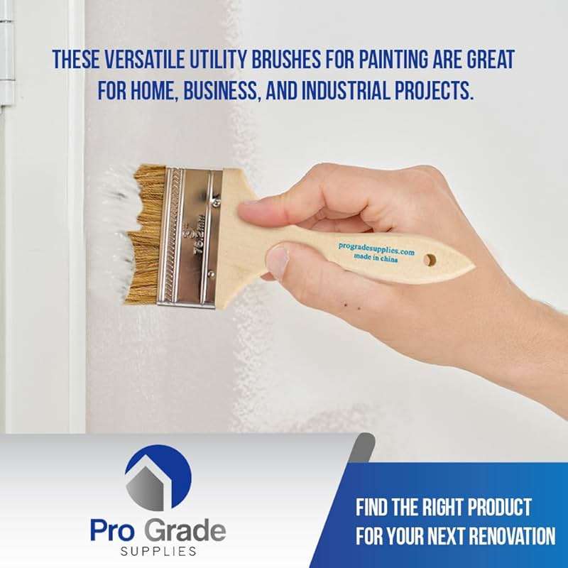 Pro Grade - Chip Paint Brushes - 96 Ea 3 Inch Chip Paint Brush Light Brown - Image 6