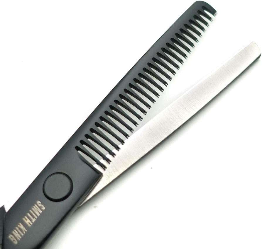 5.5 Inches Hair Cutting Scissors Set with Razor Combs Lether Scissors Case,Hair Cutting Shears Hair Thinning Shears for Personal and Professional (Black) - Image 7