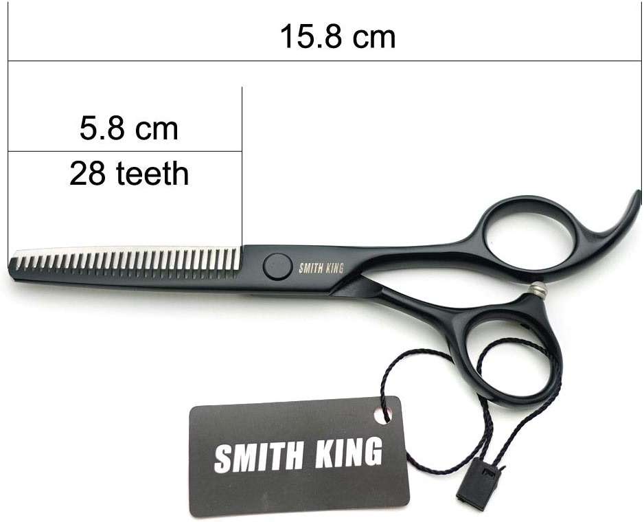 5.5 Inches Hair Cutting Scissors Set with Razor Combs Lether Scissors Case,Hair Cutting Shears Hair Thinning Shears for Personal and Professional (Black) - Image 9