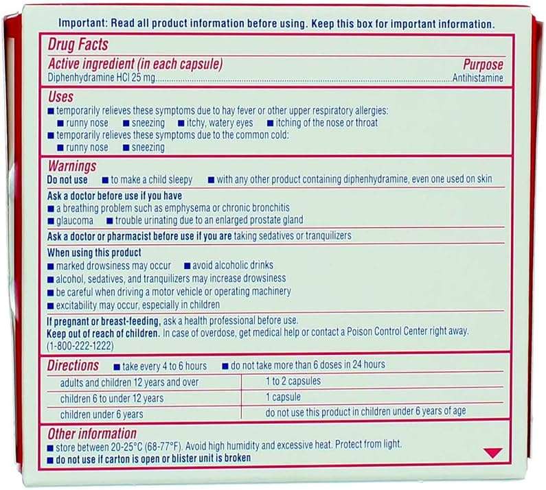 Benadryl Liqui-Gels Antihistamine Allergy Medicine & Cold Symptom Relief, Dye-Free Liquid Gelcaps with 25 mg of Diphenhydramine HCl for Symptoms Such As Runny Nose, Sneezing & More, 24 ct (Pack of 4) - Image 2