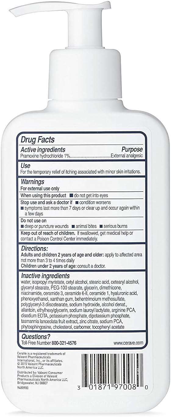CeraVe Moisturizing Lotion for Itch Relief | 8 Ounce | Dry Skin Itch Relief Lotion with Pramoxine Hydrochloride | Fragrance Free (Pack of 4) - Image 2
