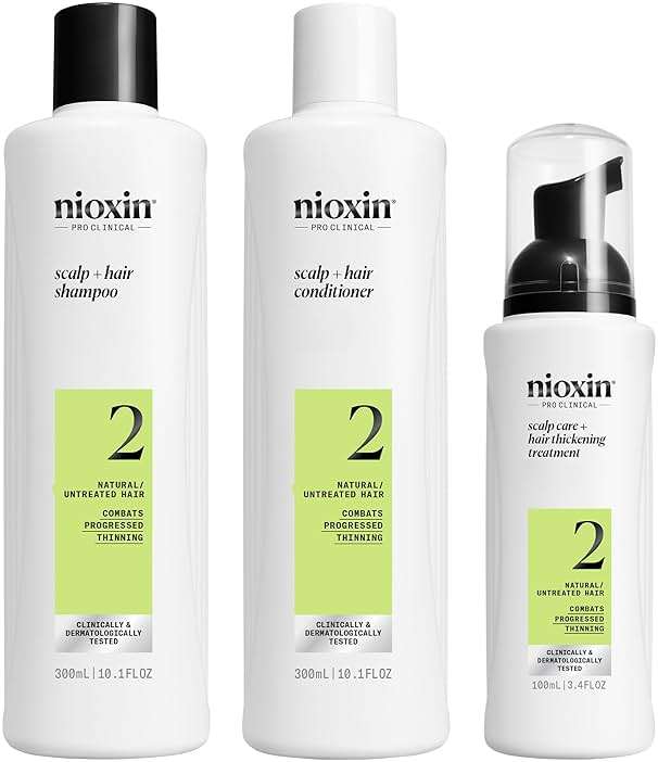 Nioxin Scalp + Hair Thickening System Kits | For Natural, Colored, & Damaged Hair with Light to Progressed Thinning | Strengthen & Boost Hair Density with Niacinamide & Biotin | 3 Month Supply - Image 1