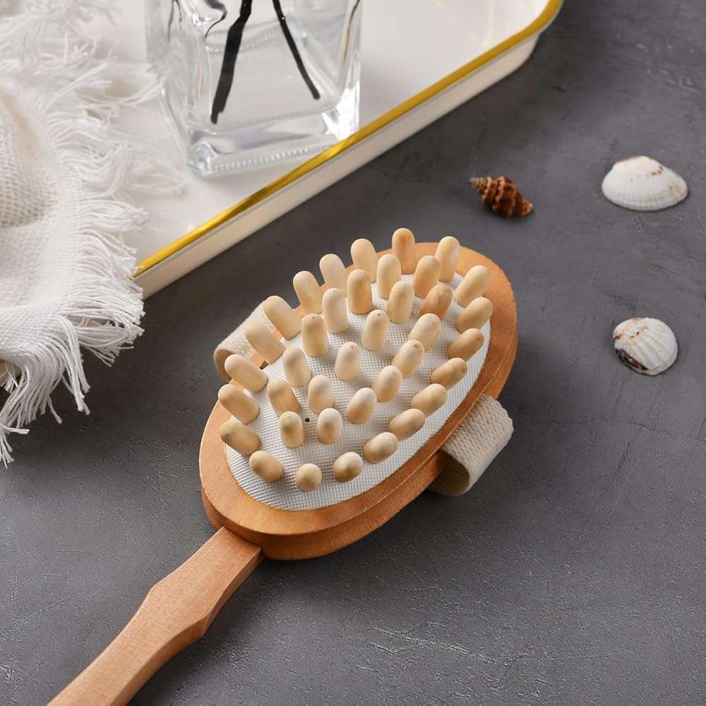 Dry Brushing Body Brush Set – Natural Bristle Spa Exfoliator Kit with Face Cleansing Brush, Long Dry Brushing Body Brush for Lymphatic Drainage & Massaging Cellulite Brush for Smooth, Radiant Skin - Image 9