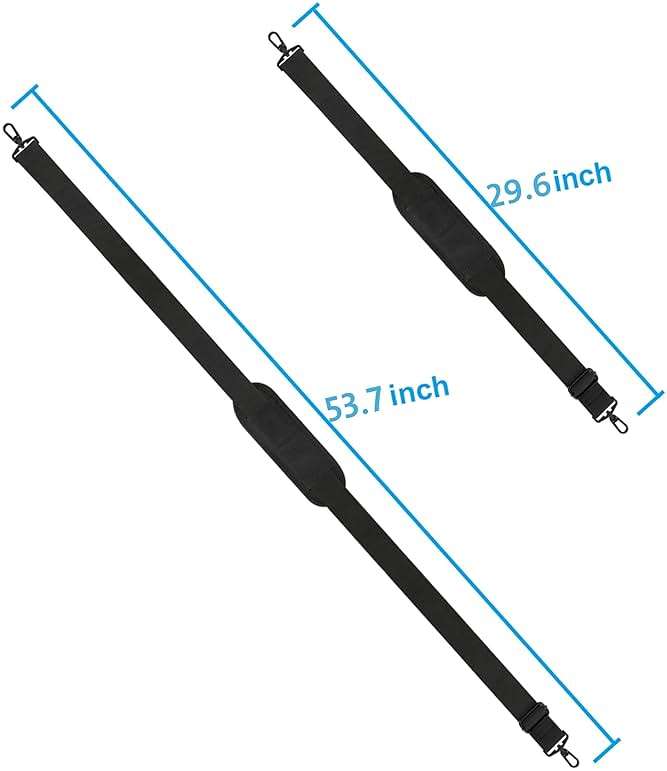 Taygeer Shoulder Strap, 52" Universal Replacement Laptop Shoulder Strap Luggage Duffel Bag Strap Adjustable Comfortable Belt with Metal Hooks for Briefcase Computer Messenger Bag Laptop Case, Black - Image 2