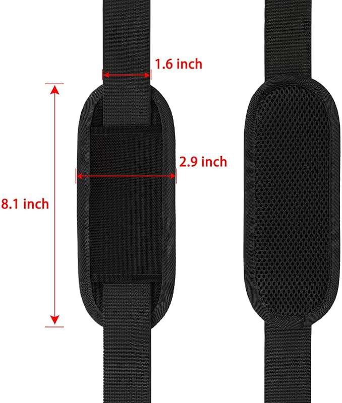 Taygeer Shoulder Strap, 52" Universal Replacement Laptop Shoulder Strap Luggage Duffel Bag Strap Adjustable Comfortable Belt with Metal Hooks for Briefcase Computer Messenger Bag Laptop Case, Black - Image 3