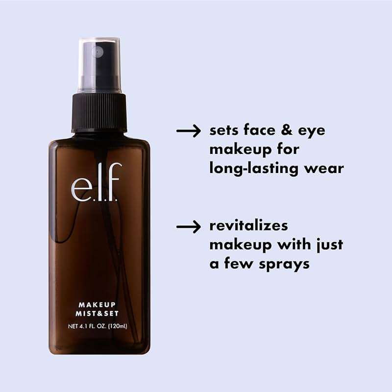 e.l.f. Makeup Mist & Set - Large Lightweight, Long Lasting, All-Day Wear Revitalizes, Refreshes, Hydrates, Soothes Infused with Aloe, Green Tea and Cucumber 4 Fl Oz - Image 3
