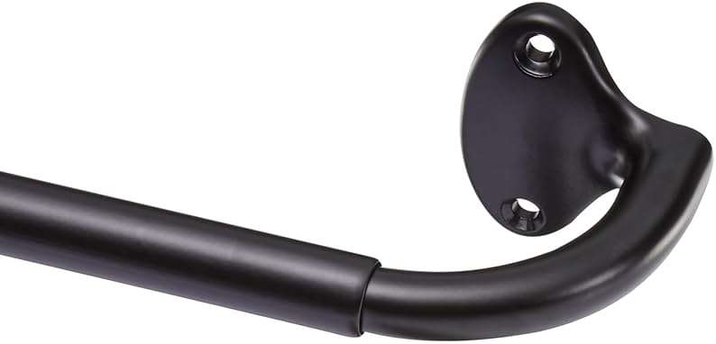 Amazon Basics Room Darkening Blackout Curtain Rod for Bedroom and Living Room, Curved, Wraps Around, Blocks Light, for Heavy Curtains, 48" to 88", Black - Image 1