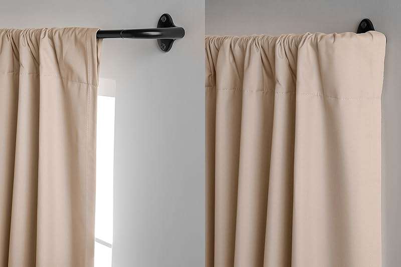 Amazon Basics Room Darkening Blackout Curtain Rod for Bedroom and Living Room, Curved, Wraps Around, Blocks Light, for Heavy Curtains, 48" to 88", Black - Image 7
