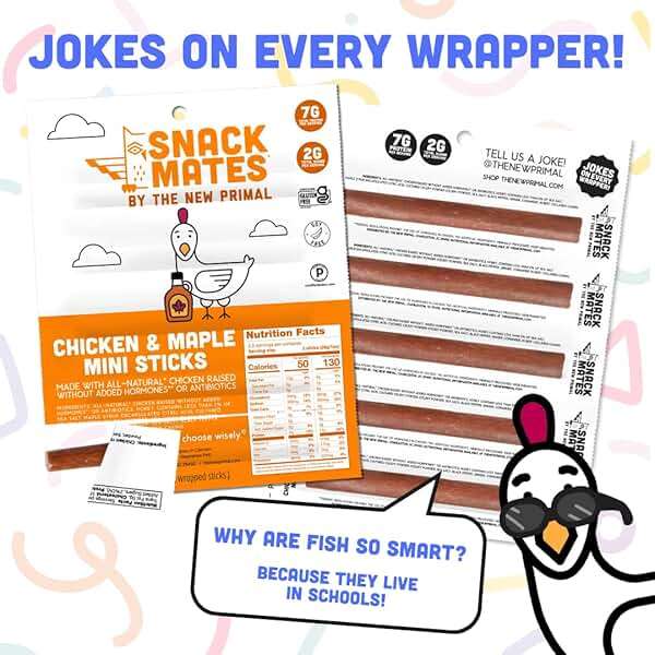 The New Primal Snack Mates Chicken & Maple Sticks, Gluten Free Healthy Snacks for Kids, Low Sugar High Protein Back to School Snacks, Mini Paleo Jerky Meat Stick, 7g Protein, 50 Calories, 40 Pack - Image 6