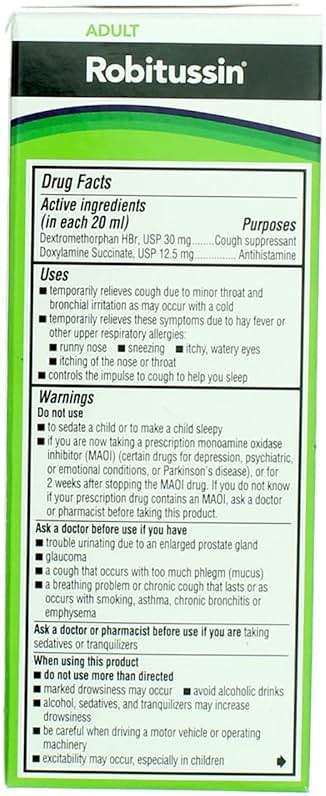 Robitussin Adult Nighttime Cough DM Liquid Maximum Strength - 4 oz, Pack of 6 - Image 3