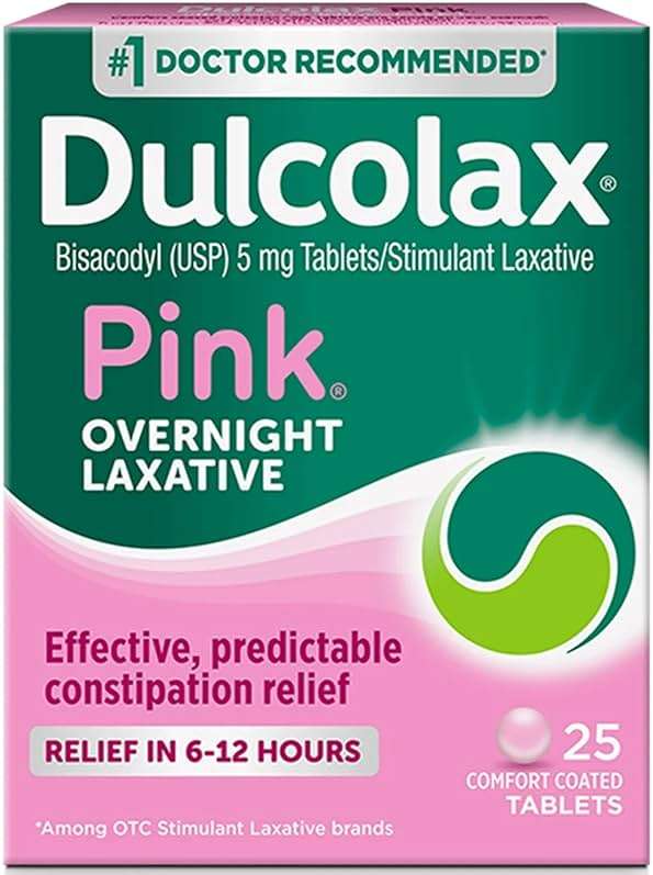 Dulcolax Pink Laxative Comfort Coated Tablets - 25 ct, Pack of 6 - Image 1