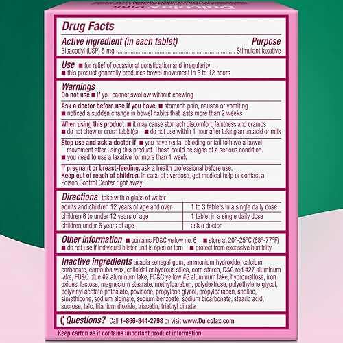 Dulcolax Pink Laxative Comfort Coated Tablets - 25 ct, Pack of 6 - Image 9