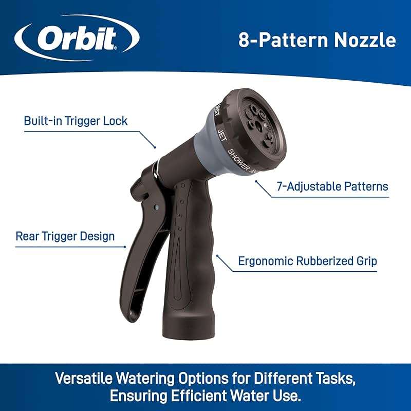 Orbit Coil Garden Hose with 8-Pattern Nozzle, 25 ft., Gray - 26382 - Image 2