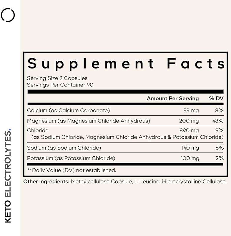 Codeage Keto Electrolytes Supplement – Vegan Electrolyte Tablets w Magnesium, Potassium, Calcium & Salt - Electrolyte Powder Salt Pills & Drink Hydration Supplements - Non-GMO Keto Diet - 180 Capsules - Image 2