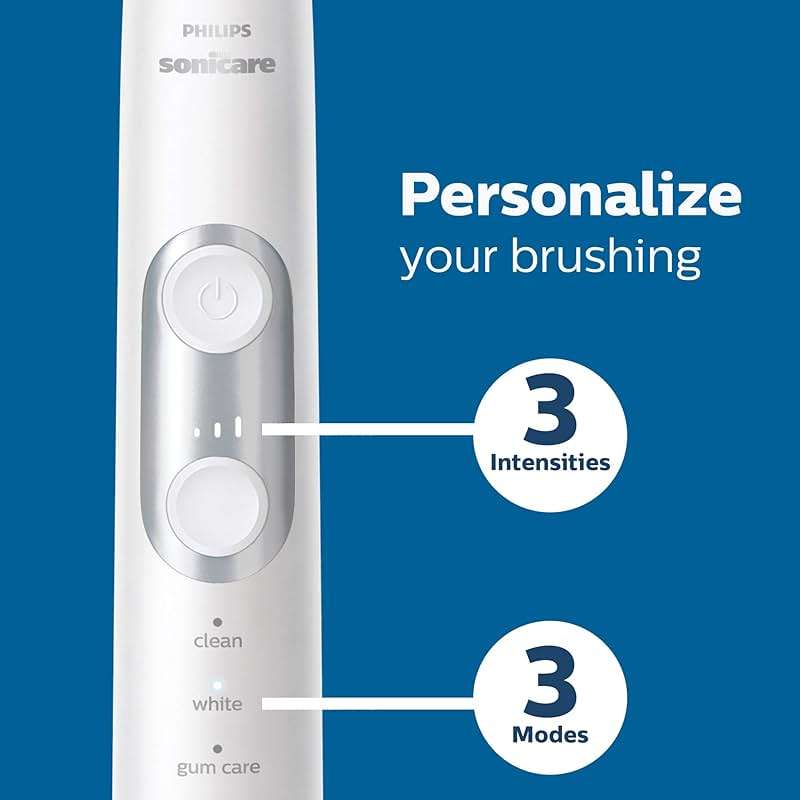 Philips Sonicare ProtectiveClean 6100 Rechargeable Electric Toothbrush, with Pressure Sensor, 3 Cleaning Modes, SmarTimer and QuadPacer, 14-Day Battery Life, Travel Case, Navy Blue, Model HX6871/49 - Image 3
