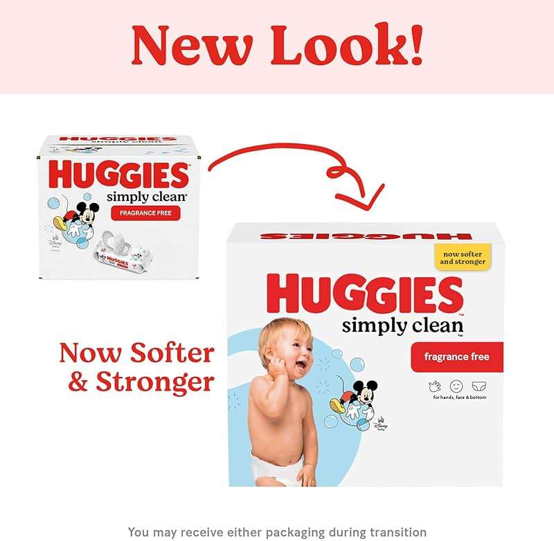 Huggies Simply Clean Unscented Baby Diaper Wipes, 3 Flip-Top Packs (192 Wipes Total), Packaging May Vary - Image 2