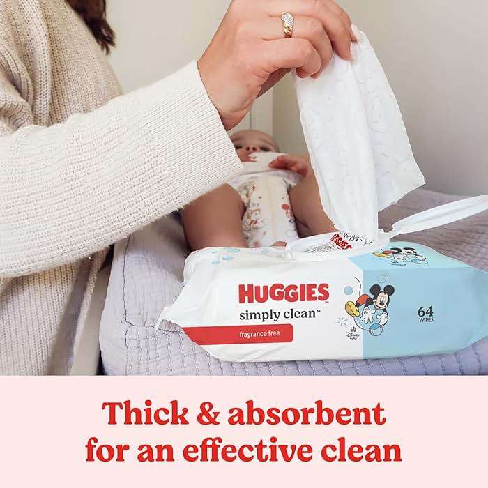 Huggies Simply Clean Unscented Baby Diaper Wipes, 3 Flip-Top Packs (192 Wipes Total), Packaging May Vary - Image 5