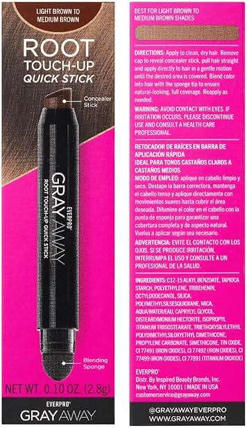 EVERPRO Gray Away Root Touchup Quick Stick, Light Brown, 0.1 Oz - Image 2