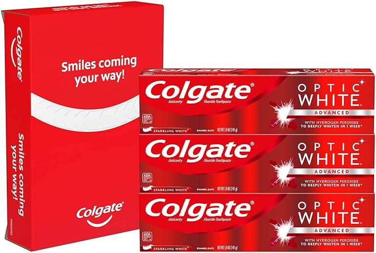 Colgate Optic White Whitening Toothpaste, Sparkling White - 5 ounce (3 Pack) - Image 2