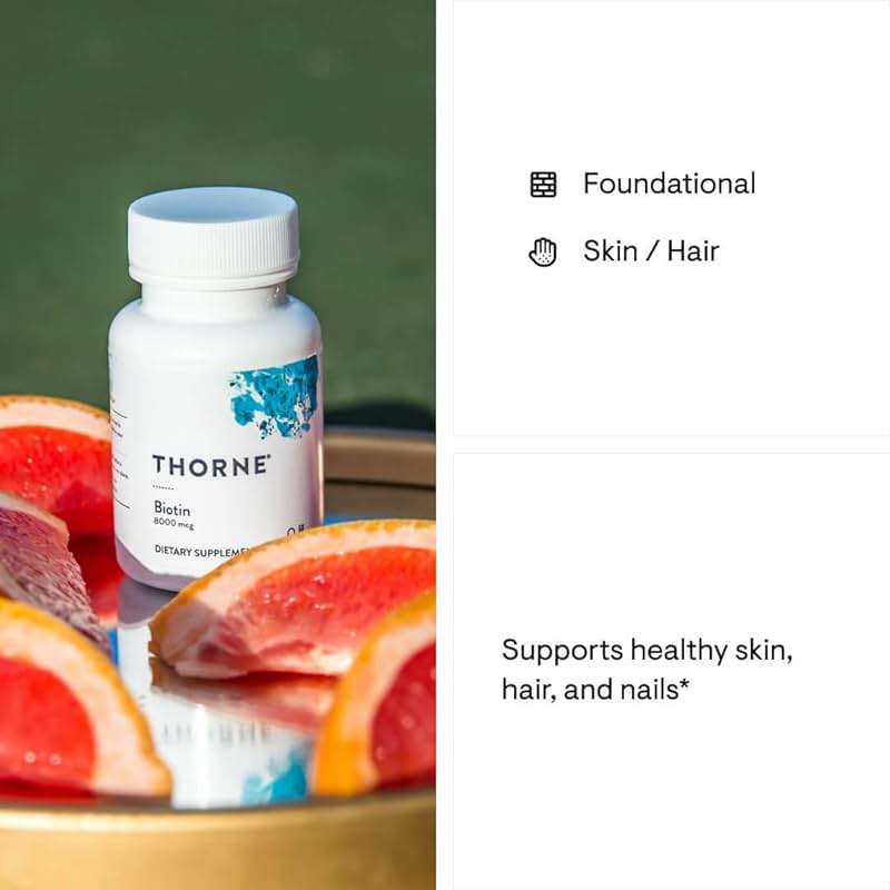 THORNE - Biotin - Vitamin B7 Supplement for Healthy Hair, Nails, Skin & Metabolism - Supports Nerve Health* - Third-Party Certified - Gluten, Dairy & Soy-Free - 60 Capsules - Image 4