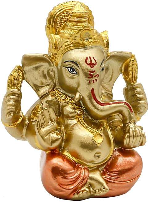alikiki Hindu God Lord Ganesha Staue - India God Ganesh Idol for Car Dashboard Decor Birthday Gifts for Indian Man Women Home Mandir Temple Pooja Item Diwali Puja Gifts Yoga Room Altar Decor - Image 7