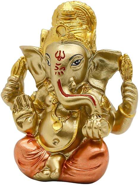 alikiki Hindu God Lord Ganesha Staue - India God Ganesh Idol for Car Dashboard Decor Birthday Gifts for Indian Man Women Home Mandir Temple Pooja Item Diwali Puja Gifts Yoga Room Altar Decor - Image 8