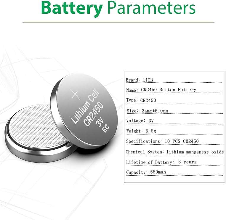 LiCB 10 Pack CR2450 Battery 3V Lithium CR 2450 - Image 2
