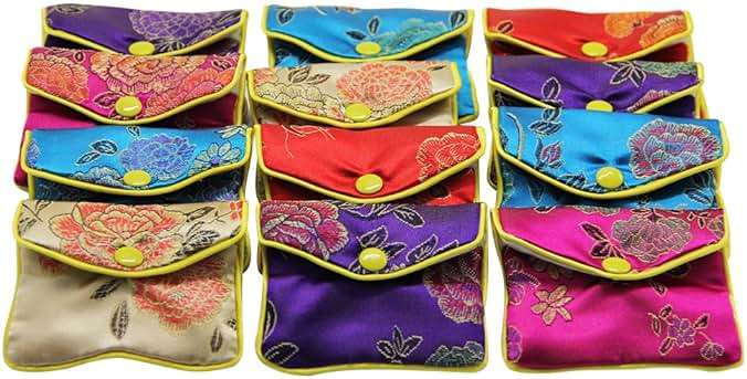 MorTime Jewellery Jewelry Silk Purse Pouch Gift Bags, Multiple Colors, Pack of 12 (Small) - Image 3