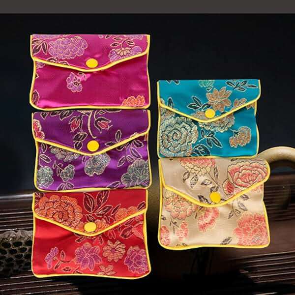 MorTime Jewellery Jewelry Silk Purse Pouch Gift Bags, Multiple Colors, Pack of 12 (Small) - Image 4